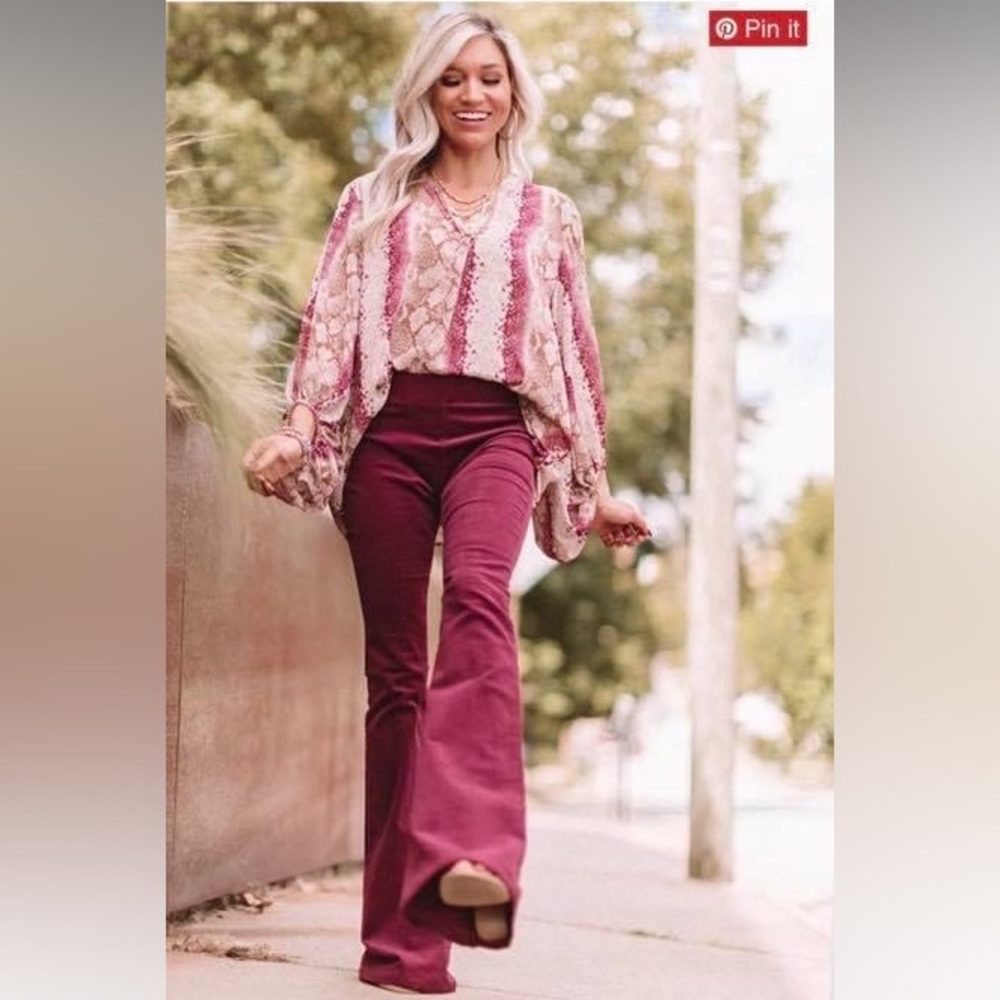 Corduroy Maroon Flares
